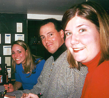 Liz, Dave and Erin Telling Joe Jazz What to Play.  In the Booth at Juliets Nightclub   juliets nightclub massachusetts